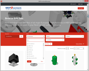 Le navigateur MEPcontent pour Revit en plugin (et Autocad)