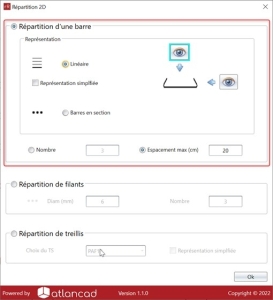 Ferraillage 2D - Répartition