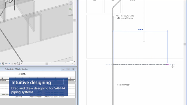 Une application Revit gratuite pour placer les gammes de produits SANHA (PLiP)