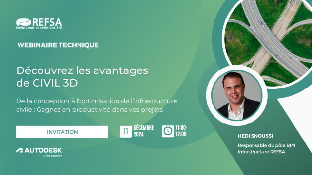 Webinaire - De la conception à l&#039;optimisation de l’infrastructure civile : Gagnez en productivité avec Civil 3D