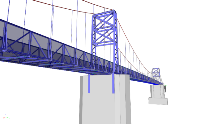 Fig. 4 – La passerelle de Sázava a été modélisée au moyen d&#039;un script visuel et a fait l&#039;objet du concours utilisateurs SCIA 2020. [3]