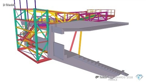 Tekla France BIM Awards 2018 - CHEVILLEY CM  : Plateforme cameraman tribune norme LNR*