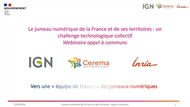 Webinaire  Jumeau numérique de la France et ses territoires - Appel à communs du 19 juin à 10 h