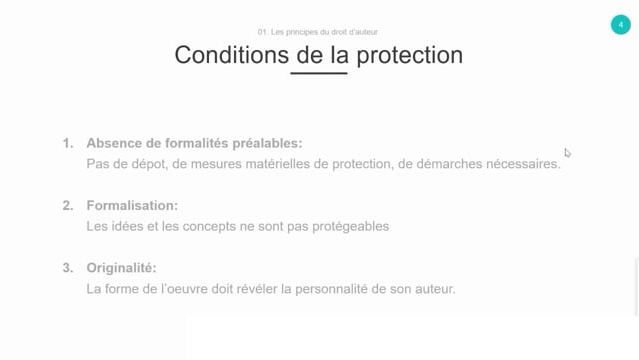 03 - Les principes du Droit d’auteur : conditions de la protection