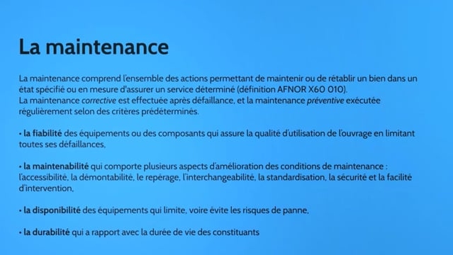 08 - Maintenance : maintenance corrective / maintenance préventive