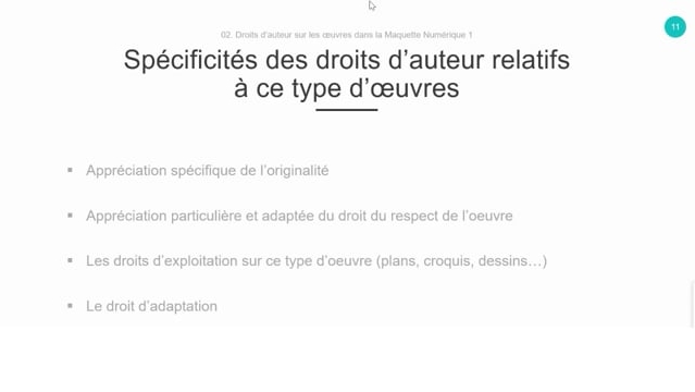 09 - Suite des spécificités des droits d’auteur relatifs à ce type d’œuvre